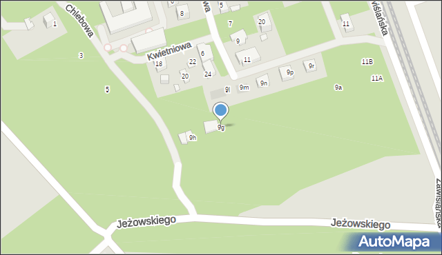 Warszawa, Zawiślańska, 9g, mapa Warszawy