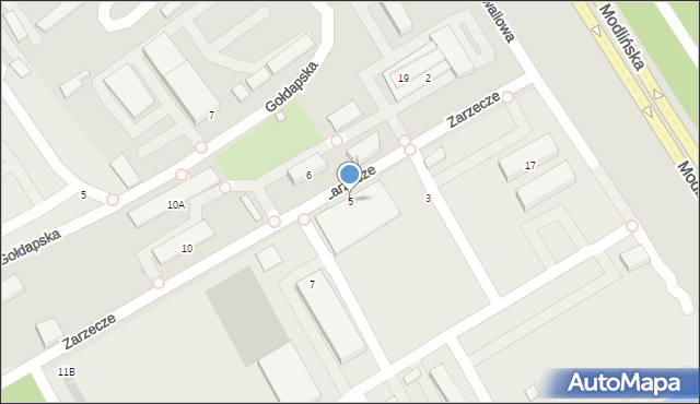 Warszawa, Zarzecze, 5, mapa Warszawy