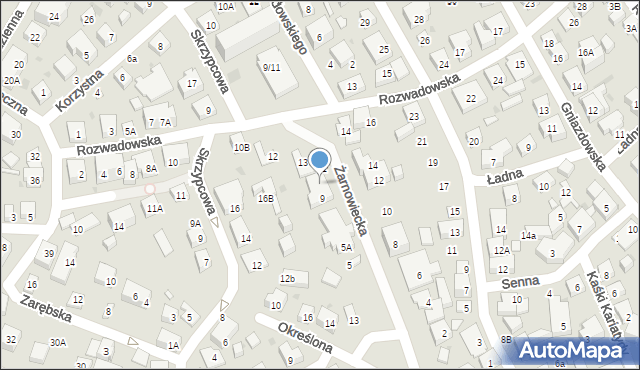 Warszawa, Żarnowiecka, 9A, mapa Warszawy