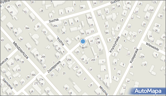 Warszawa, Zastępowa, 6A, mapa Warszawy