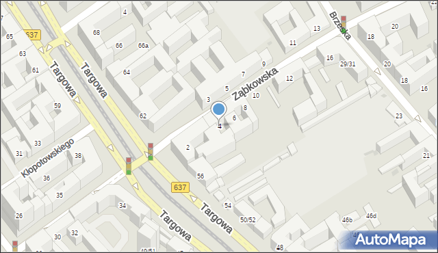 Warszawa, Ząbkowska, 4, mapa Warszawy