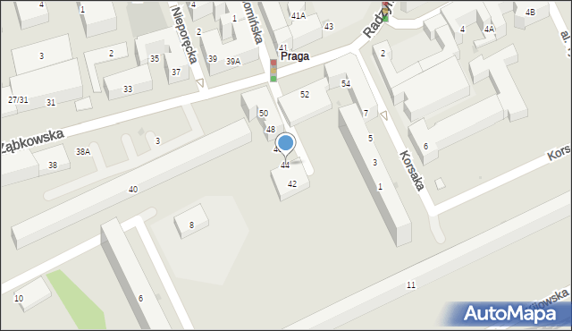 Warszawa, Ząbkowska, 44, mapa Warszawy