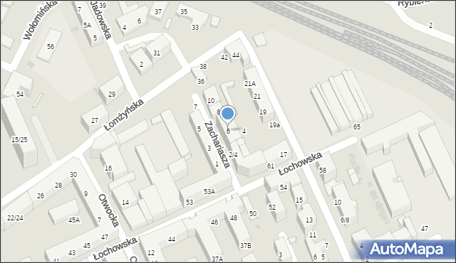 Warszawa, Zachariasza, 6, mapa Warszawy