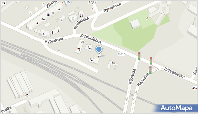 Warszawa, Zabraniecka, 69, mapa Warszawy