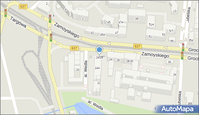 Warszawa, Zamoyskiego Jana, hetm., 24/26, mapa Warszawy