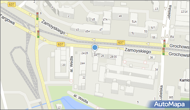 Warszawa, Zamoyskiego Jana, hetm., 24, mapa Warszawy