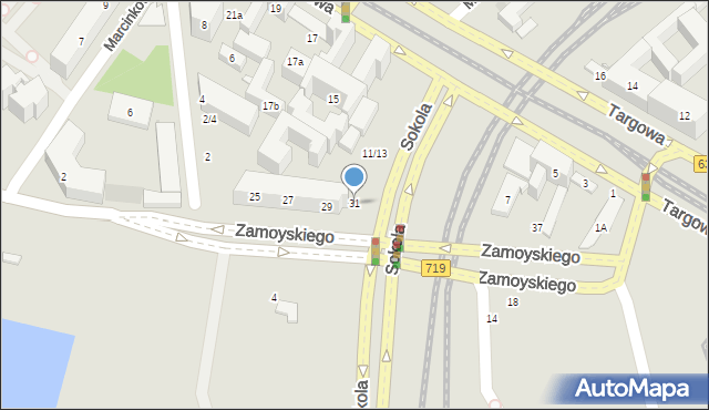 Warszawa, Zamoyskiego Jana, hetm., 31, mapa Warszawy