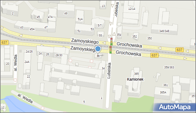 Warszawa, Zamoyskiego Jana, hetm., 36, mapa Warszawy