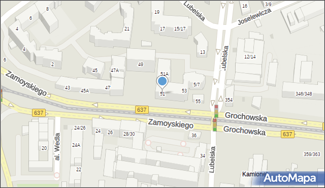 Warszawa, Zamoyskiego Jana, hetm., 51, mapa Warszawy