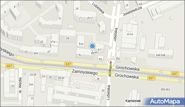 Warszawa, Zamoyskiego Jana, hetm., 53, mapa Warszawy