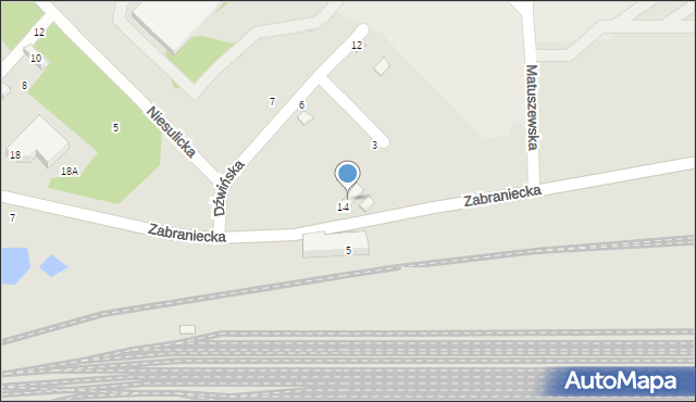 Warszawa, Zabraniecka, 32, mapa Warszawy