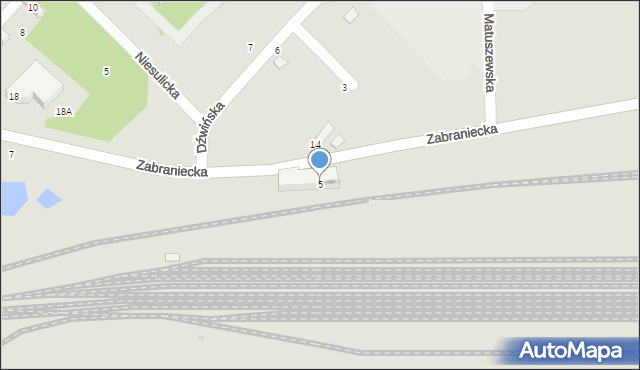 Warszawa, Zabraniecka, 5, mapa Warszawy