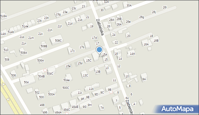 Warszawa, Zabielska, 15B, mapa Warszawy