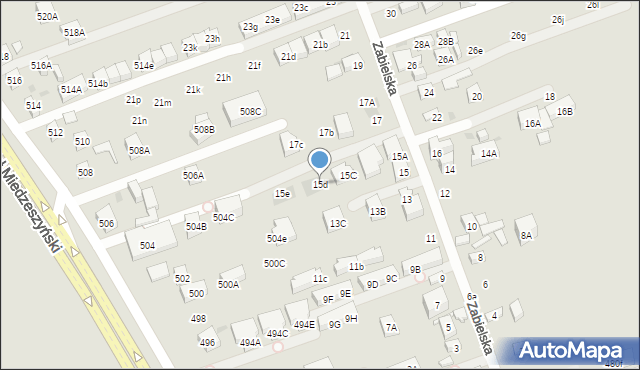 Warszawa, Zabielska, 15d, mapa Warszawy