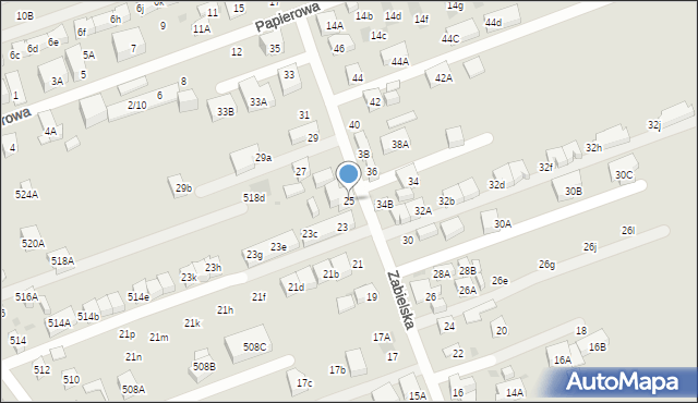 Warszawa, Zabielska, 25, mapa Warszawy