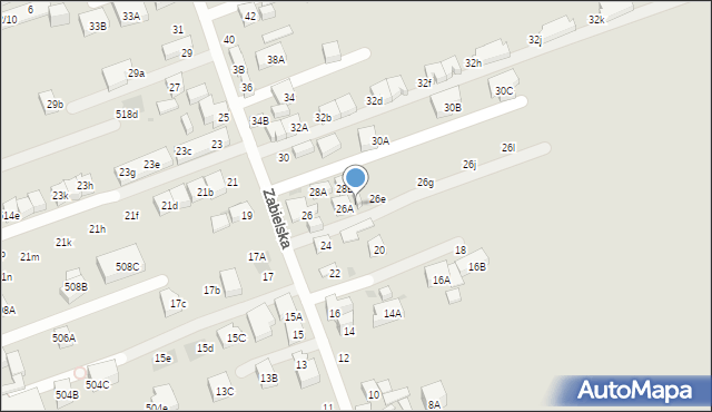 Warszawa, Zabielska, 26d, mapa Warszawy