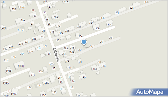 Warszawa, Zabielska, 26f, mapa Warszawy