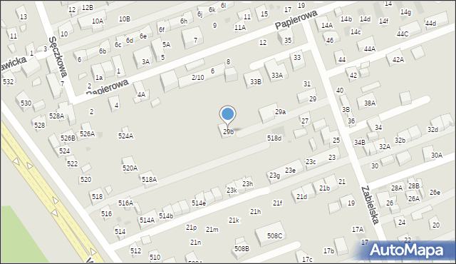 Warszawa, Zabielska, 29b, mapa Warszawy