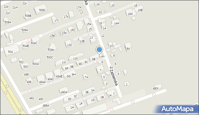 Warszawa, Zabielska, 9A, mapa Warszawy