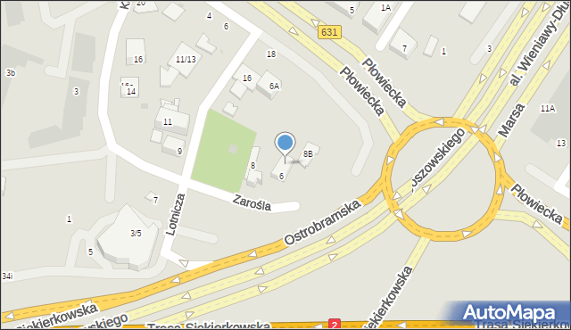 Warszawa, Zarośla, 8A, mapa Warszawy