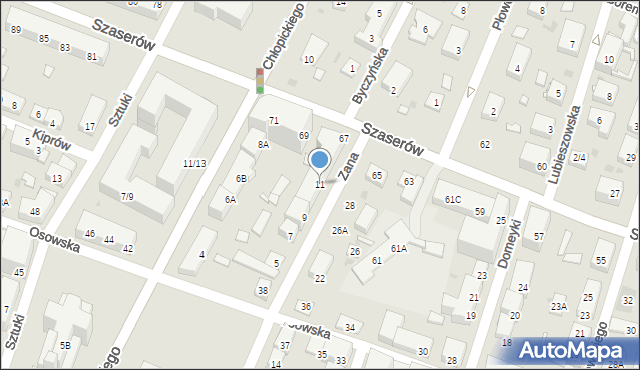 Warszawa, Zana Tomasza, 11, mapa Warszawy