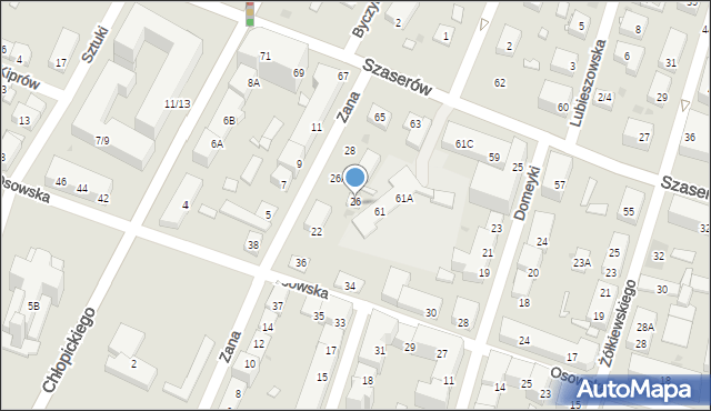 Warszawa, Zana Tomasza, 26, mapa Warszawy