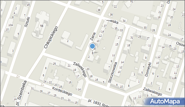 Warszawa, Zana Tomasza, 6, mapa Warszawy