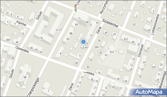 Warszawa, Zana Tomasza, 7, mapa Warszawy