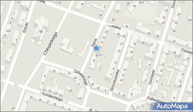 Warszawa, Zana Tomasza, 8, mapa Warszawy