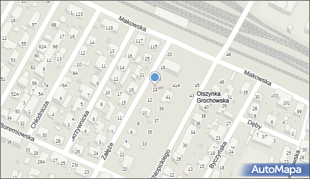 Warszawa, Załęże, 14, mapa Warszawy