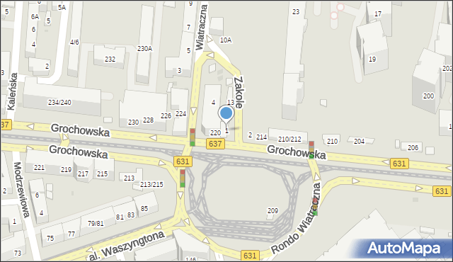 Warszawa, Zakole, 1, mapa Warszawy