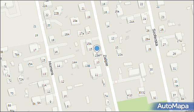 Warszawa, Zalipie, 13A, mapa Warszawy