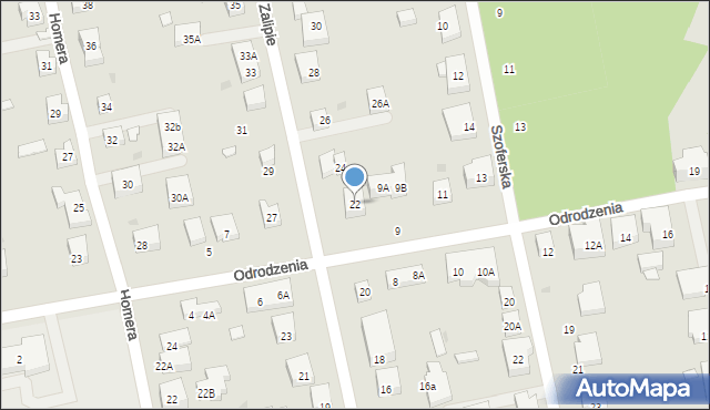 Warszawa, Zalipie, 22, mapa Warszawy