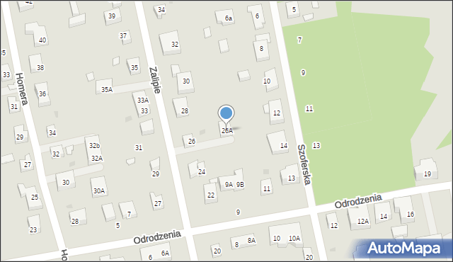 Warszawa, Zalipie, 26A, mapa Warszawy