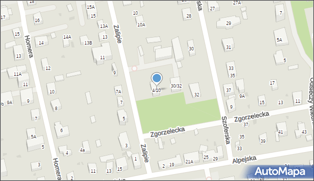 Warszawa, Zalipie, 4/10, mapa Warszawy