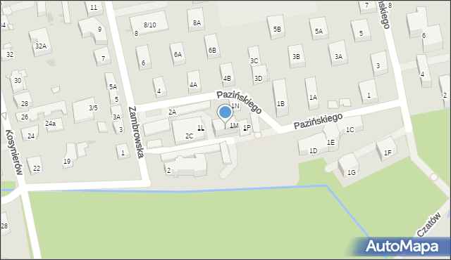 Warszawa, Zambrowska, 2D, mapa Warszawy