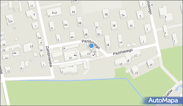 Warszawa, Zambrowska, 2F, mapa Warszawy