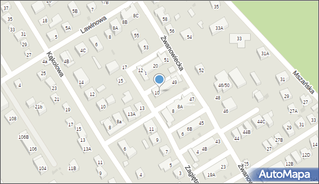 Warszawa, Zagięta, 10A, mapa Warszawy