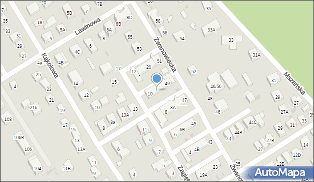 Warszawa, Zagięta, 10B, mapa Warszawy