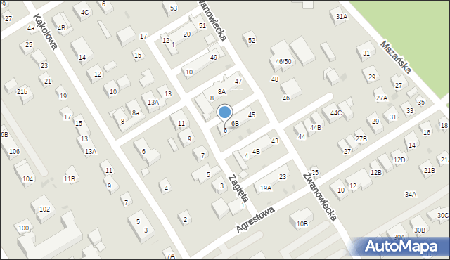 Warszawa, Zagięta, 6, mapa Warszawy