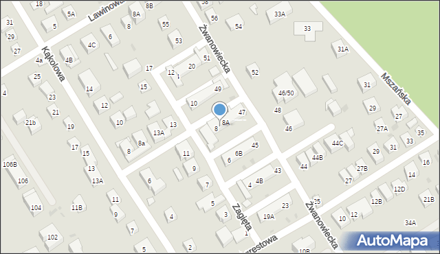 Warszawa, Zagięta, 8B, mapa Warszawy