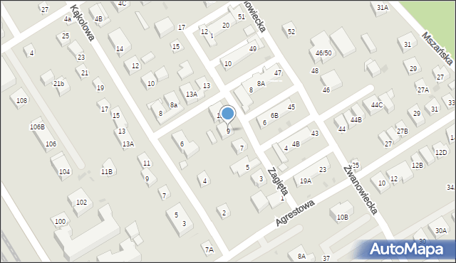Warszawa, Zagięta, 9, mapa Warszawy