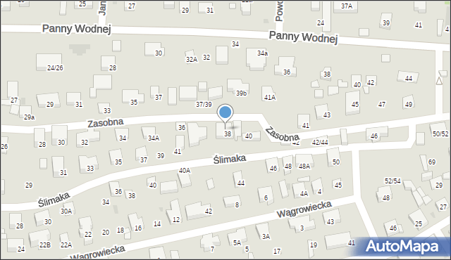 Warszawa, Zasobna, 38A, mapa Warszawy