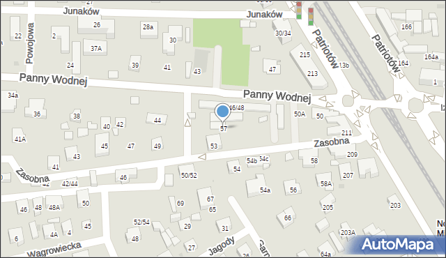 Warszawa, Zasobna, 57, mapa Warszawy