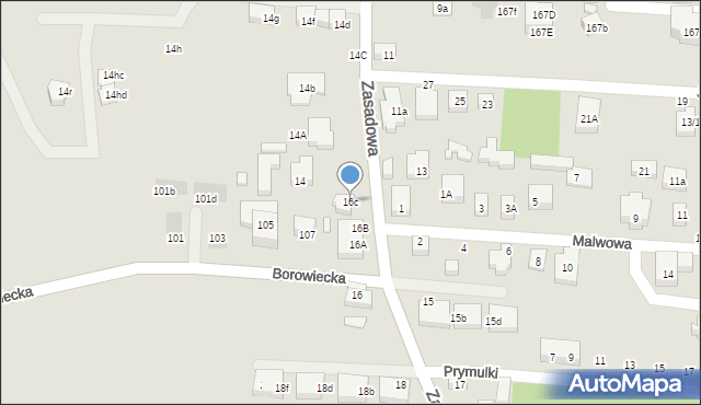 Warszawa, Zasadowa, 16c, mapa Warszawy