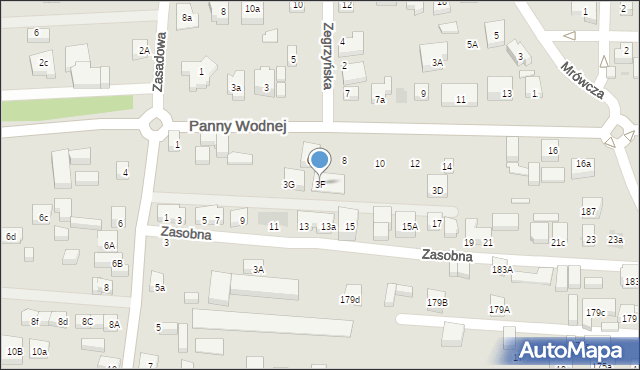 Warszawa, Zasadowa, 3F, mapa Warszawy