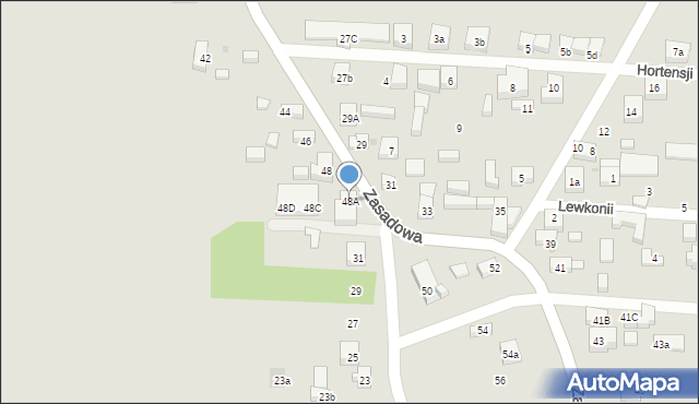 Warszawa, Zasadowa, 48A, mapa Warszawy