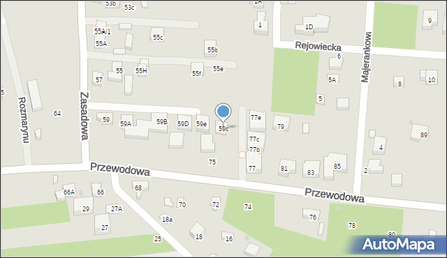 Warszawa, Zasadowa, 59c, mapa Warszawy