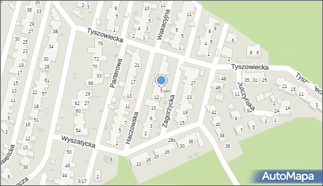 Warszawa, Zagorzycka, 13, mapa Warszawy