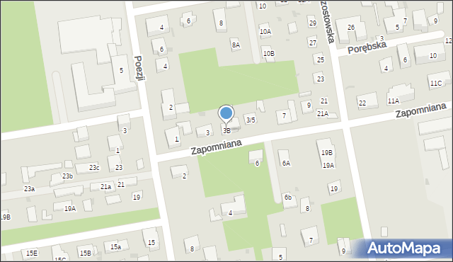 Warszawa, Zapomniana, 3B, mapa Warszawy